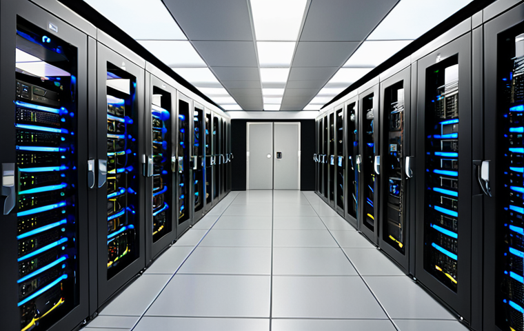 ** A secure, modern data center server room. Focus on the hardware, with bright LED lights and visible server racks. Include a padlock or other visual element symbolizing data security. Emphasize a sense of power and control. Caption suggestion: "Dijital Kalenizi İnşa Edin: Dedicated Sunucular ile Verilerinizi Koruma Altına Alın."
**