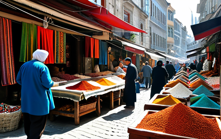 **
"A vibrant Turkish bazaar scene during the day. Stalls overflowing with colorful textiles, spices, and ceramics. Merchants in traditional clothing interact with shoppers. Sunlight filtering through awnings. Istanbul architecture in the background. High quality, professional, safe for work, fully clothed, appropriate content, modest, family-friendly, perfect anatomy, natural proportions, well-formed hands, proper finger count, natural body proportions."
**
